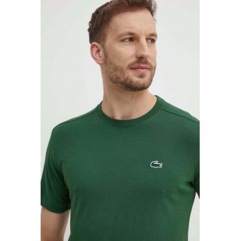 Lacoste tricou barbati, culoarea verde, neted de firma original