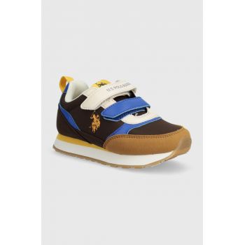 U.S. Polo Assn. sneakers pentru copii NOBIK012A culoarea maro ieftini