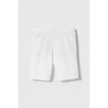 United Colors of Benetton pantaloni scurti copii culoarea alb, neted