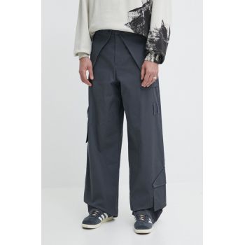 A-COLD-WALL* pantaloni Overlay Cargo Pant barbati, culoarea gri, cu fason cargo, ACWMB276