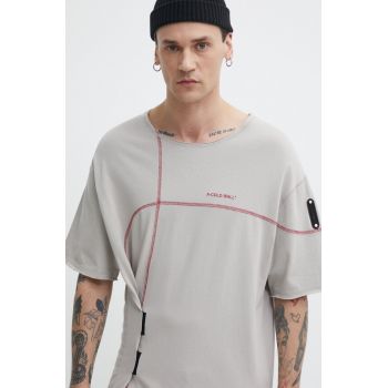 A-COLD-WALL* tricou din bumbac Intersect T-Shirt barbati, culoarea bej, cu imprimeu, ACWMTS179
