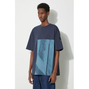A-COLD-WALL* tricou din bumbac Strand T-Shirt bărbați, culoarea bleumarin, cu imprimeu, ACWMTS189 de firma original