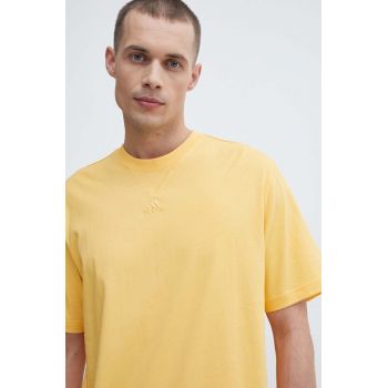 adidas tricou din bumbac barbati, culoarea galben, neted, IR9114 ieftin