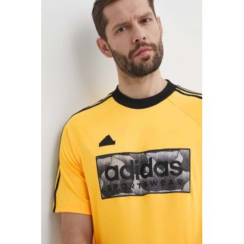 adidas tricou TIRO barbati, culoarea galben, modelator, IS1536 ieftin
