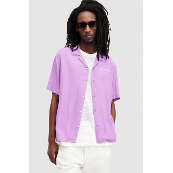 AllSaints camasa ACCESS SS SHIRT barbati, culoarea violet, relaxed, M064SA de firma originala