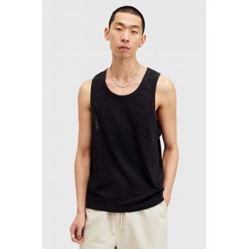 AllSaints top din bumbac KENDRICK VEST culoarea negru, M005JA