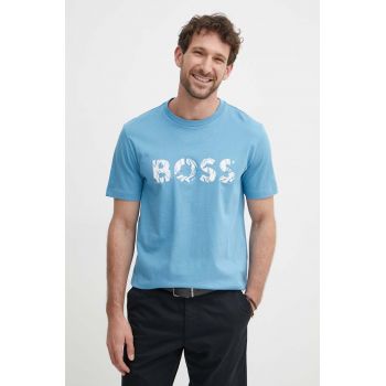 BOSS Orange tricou din bumbac bărbați, cu imprimeu 50515997