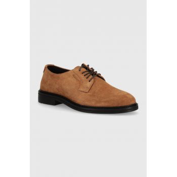 Gant pantofi de piele intoarsa Bidford barbati, culoarea maro, 28633462.G45 de firma originali