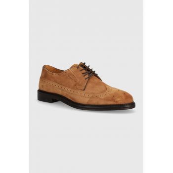 Gant pantofi de piele intoarsa Bidford barbati, culoarea maro, 28633464.G45 de firma originali