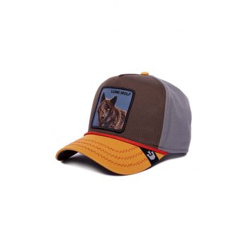 Goorin Bros șapcă de baseball din bumbac Lone Wolf culoarea maro, cu imprimeu, 101-1327 ieftina