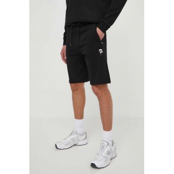 Karl Lagerfeld pantaloni scurți bărbați, culoarea negru 542900.705032