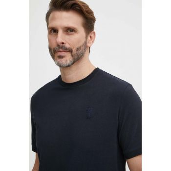 Karl Lagerfeld tricou bărbați, culoarea bleumarin, uni, 542221.755055 de firma original