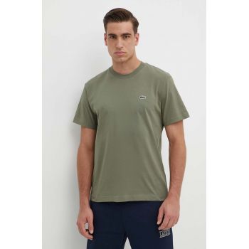 Lacoste tricou din bumbac barbati, culoarea verde, neted ieftin