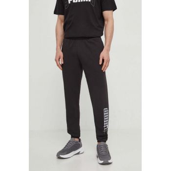 Puma pantaloni de trening culoarea negru, cu imprimeu, 678980