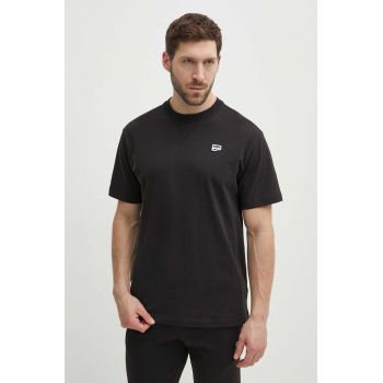 Puma tricou din bumbac bărbați, culoarea negru, uni, 625925