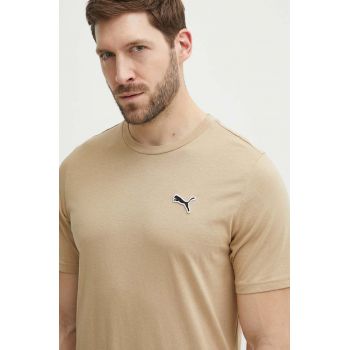 Puma tricou din bumbac BETTER ESSENTIALS bărbați, culoarea maro, uni, 675977 de firma original