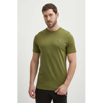 Puma tricou din bumbac BETTER ESSENTIALS bărbați, culoarea verde, uni, 675977 ieftin