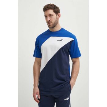 Puma tricou din bumbac POWER bărbați, culoarea bleumarin, cu model, 678929 de firma original