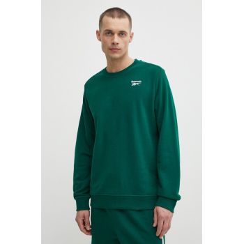 Reebok bluza Identity barbati, culoarea verde, neted, 100200315 de firma original