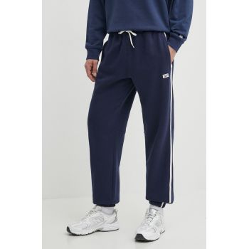 Reebok pantaloni de trening Court Sport culoarea albastru marin, neted, 100075479 ieftini