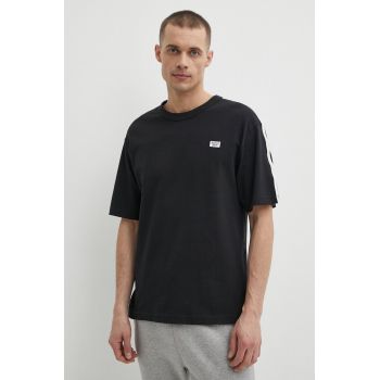 Reebok tricou din bumbac Court Sport barbati, culoarea negru, neted, 100202807 ieftin