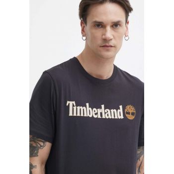 Timberland tricou din bumbac barbati, culoarea negru, cu imprimeu, TB0A5UPQ0011 ieftin