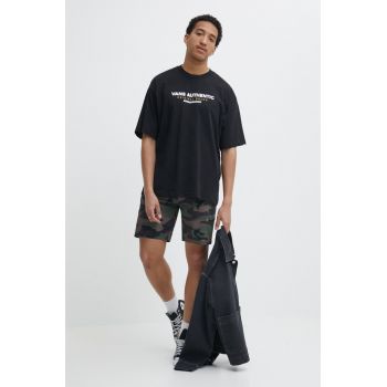 Vans tricou din bumbac barbati, culoarea negru, cu imprimeu