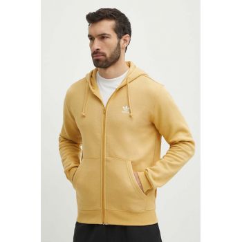 adidas Originals bluză barbati, culoarea galben, cu glugă, neted, IR7834 de firma originala