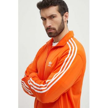 adidas Originals bluza barbati, culoarea portocaliu, cu imprimeu, IR9902 de firma originala