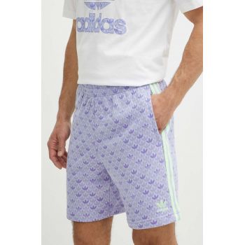 adidas Originals pantaloni scurți barbati, culoarea violet, IS2940 ieftini