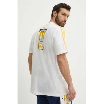 adidas Originals tricou din bumbac barbati, culoarea alb, cu imprimeu, IU2360 ieftin