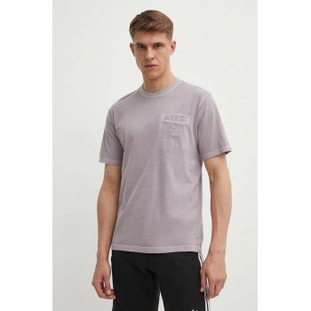 adidas Originals tricou din bumbac barbati, culoarea violet, neted, IS1762 ieftin