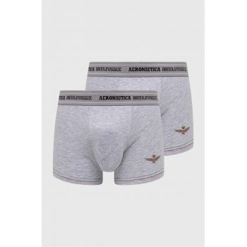 Aeronautica Militare boxeri 2-pack barbati, culoarea gri, AM1UBX003