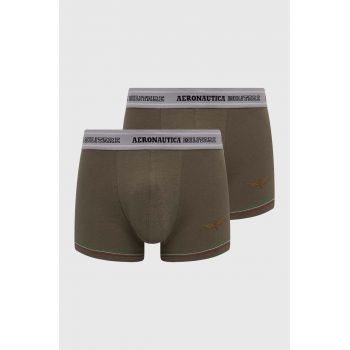 Aeronautica Militare boxeri 2-pack barbati, culoarea verde, AM1UBX003