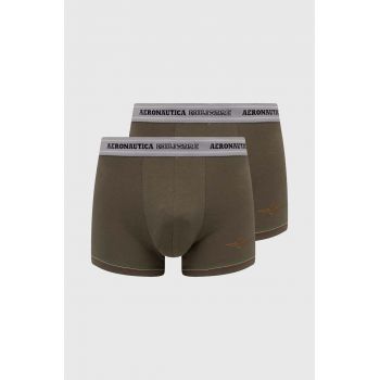 Aeronautica Militare boxeri 2-pack barbati, culoarea verde, AM1UBX004