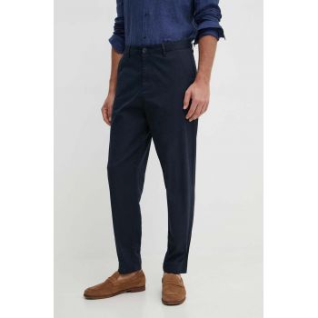 Armani Exchange pantaloni barbati, culoarea albastru marin, mulata, 3DZP07 ZN3TZ de firma originali