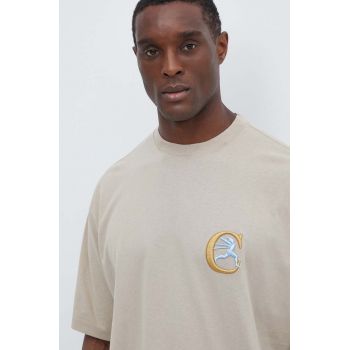 Champion tricou din bumbac barbati, culoarea maro, cu imprimeu, 219999 ieftin