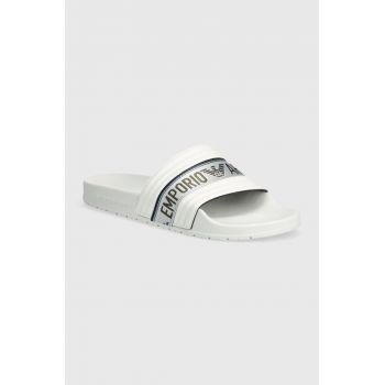 Emporio Armani Underwear papuci barbati, culoarea alb, XVPS06 XN999 T635