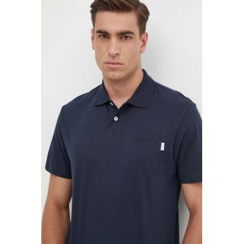 Pepe Jeans polo de bumbac HOLDEN culoarea albastru marin, neted, PM542154 ieftin