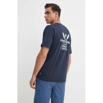 Pepe Jeans tricou din bumbac CALLUM barbati, culoarea albastru marin, cu imprimeu, PM509370 ieftin