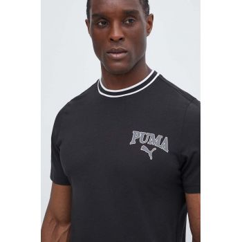 Puma tricou din bumbac SQUAD bărbați, culoarea negru, cu imprimeu, 678968 ieftin