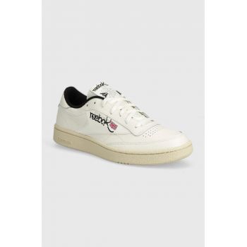 Reebok Classic sneakers din piele Club C 85 culoarea bej, 100074477