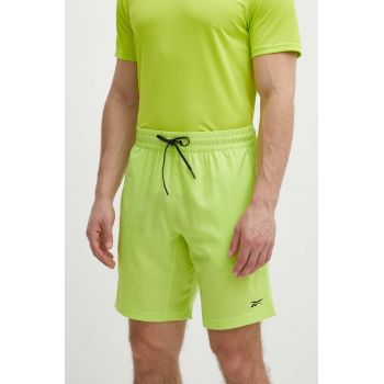 Reebok pantaloni scurți de antrenament Workout Ready culoarea galben, 100076411