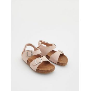 Reserved - Sandale din imitație de piele întoarsă - roz-pastel