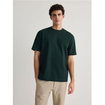 Reserved - Tricou boxy - verde-închis ieftin