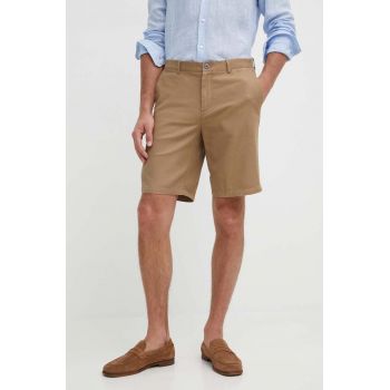 Sisley pantaloni scurti din bumbac culoarea maro ieftini