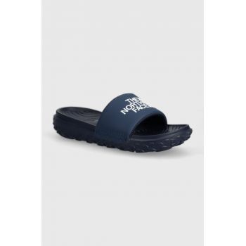 The North Face papuci NEVER STOP CUSH SLIDE barbati, culoarea albastru marin, NF0A8A909F41