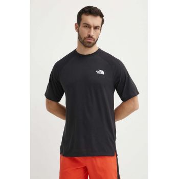 The North Face tricou sport Foundation culoarea negru, neted, NF0A87FQKS71 ieftin