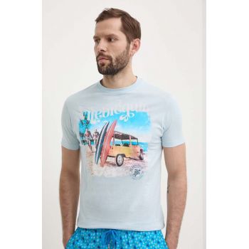 Vilebrequin tricou din bumbac PORTISOL barbati, cu imprimeu, PTSAP384