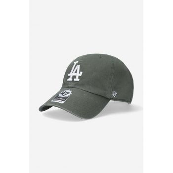47brand șapcă de baseball din bumbac MLB Los Angeles Dodgers culoarea verde, cu imprimeu B-RGW12GWSNL-MSG